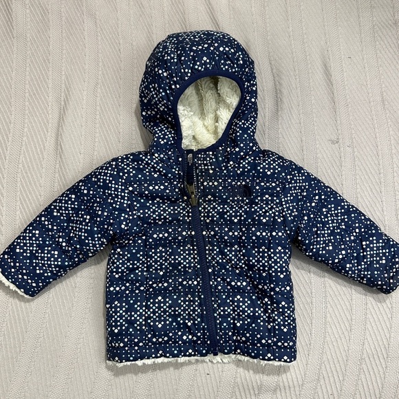 North Face infant coat, 3-6 mo., lined in faux fur, warm, fall, winter - Picture 1 of 15